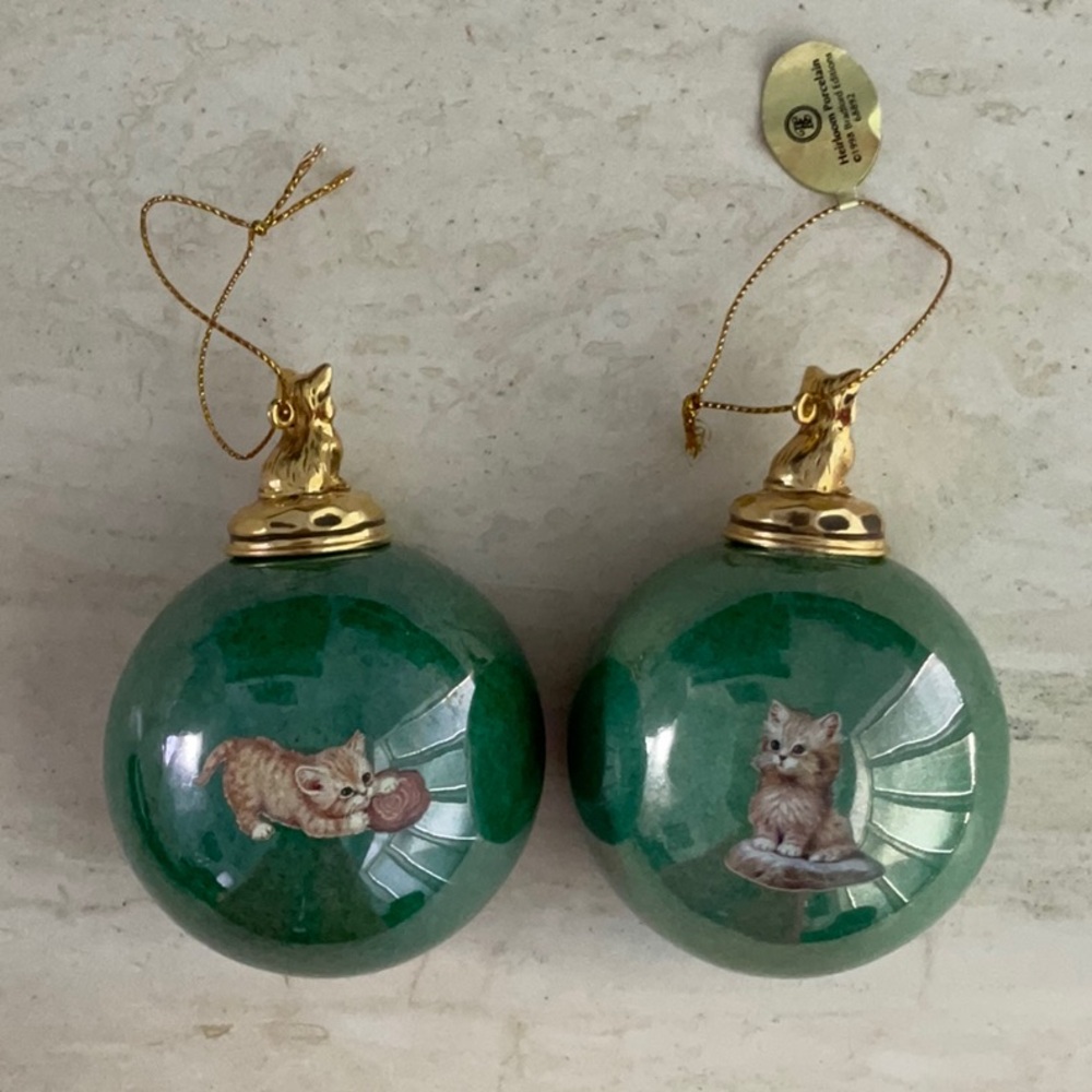 Vintage Bradford Editions Kitten Expeditions Ornaments 1998 Christmas Ornament - Picture 7 of 10